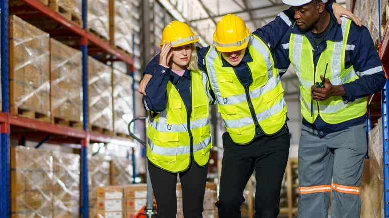 Un accident du travail dans une usine