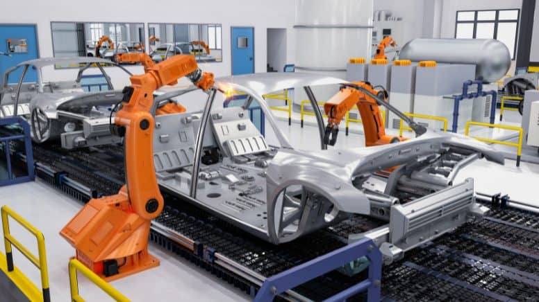 Une usine de construction automobile respectant la norme IATF 16949